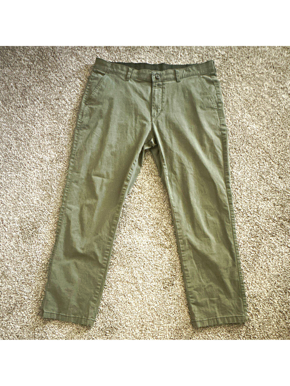 English Laundry Men's Olive Slim Fit Chino Pants 36W Straight Leg Twill